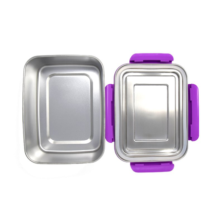 ECOtanka Lunchbox mit violettem Verschlussrahmen